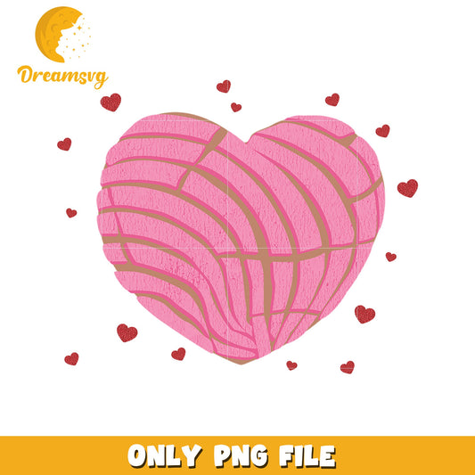 Heart Pan Dulce PNG for Valentines