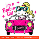 Hello Kitty Barbie Girl Svg, Barbie Doll Svg, Girly Pink Svg, Retro Svg, Cricut, Silhouette Vector Cut File