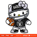 Hello Kitty Football Las Vegas Raiders&nbsp;Svg, NFL Svg, Sanrio Svg, Kawaii Svg, Cricut, Silhouette Vector Cut File