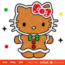 Hello Kitty Gingerbread Svg, Christmas Svg, Sanrio Christmas Svg, Kawaii Svg, Cricut, Silhouette Vector Cut File