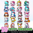 Kitty Pokemon PNG Bundle Sublimation Instant Download