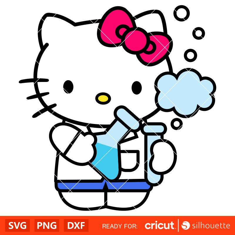 Hello Kitty Scientist Svg, Hello Kitty Medical Svg