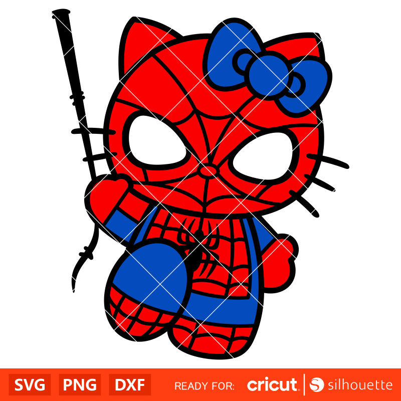 Hello Kitty Spider Man Svg, Sanrio Svg, Hello Kitty Svg, Kawaii Svg, Cricut, Silhouette Vector Cut File