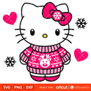 Hello Kitty Ugly Sweater&nbsp;Svg, Christmas Svg, Sanrio Christmas Svg, Kawaii Svg, Cricut, Silhouette Vector Cut File