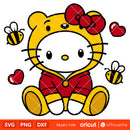 Hello Kitty Winnie the Pooh Svg, Valentine’s Day Svg, Sanrio Valentine Svg, Kawaii Svg, Cricut, Silhouette Vector
