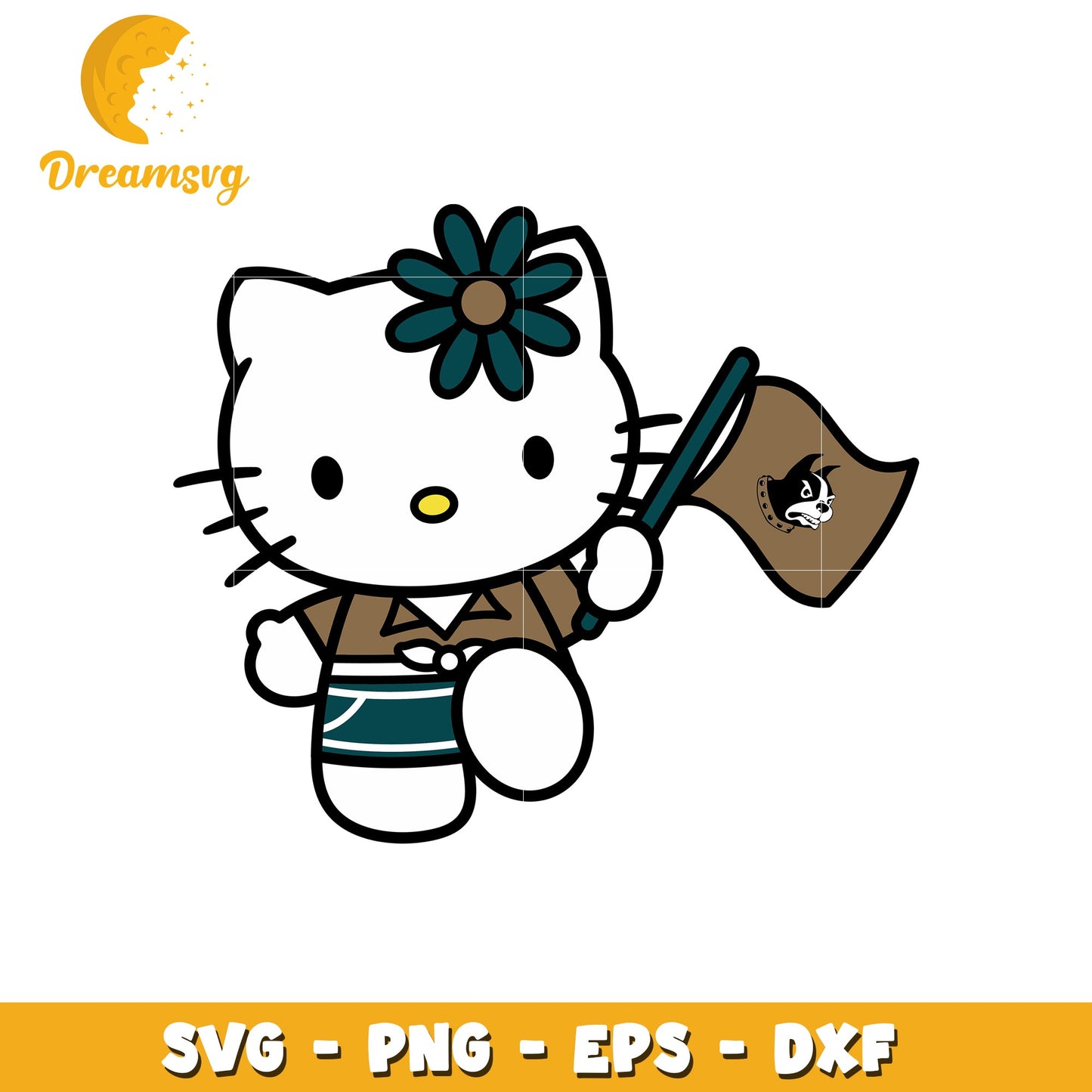Hello Kitty Adventure Flag SVG Design for Crafts