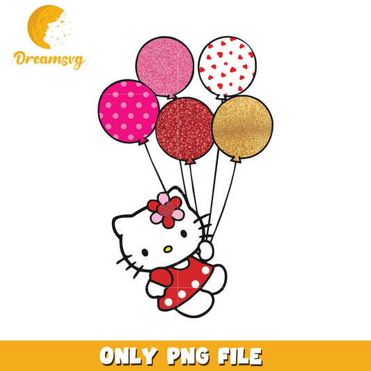 Hello Kitty Balloon Clipart PNG Digital File Download