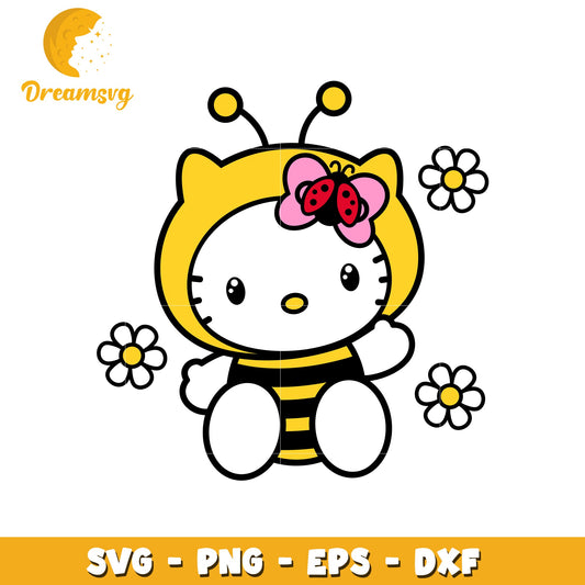 Hello Kitty Bee SVG Cut File PNG EPS DXF