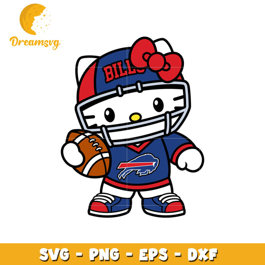 Hello Kitty Bills Football SVG PNG EPS DXF