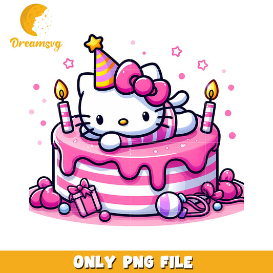 Hello Kitty Birthday Cake PNG Download for Celebrations