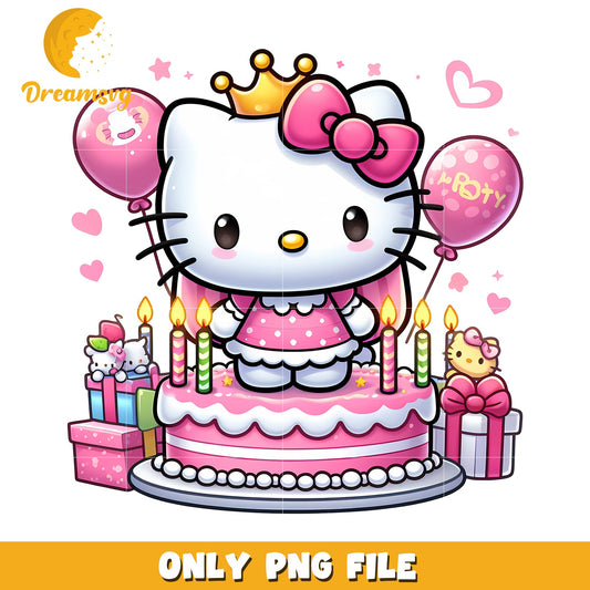 Hello Kitty Birthday Celebration PNG File for Kids Parties
