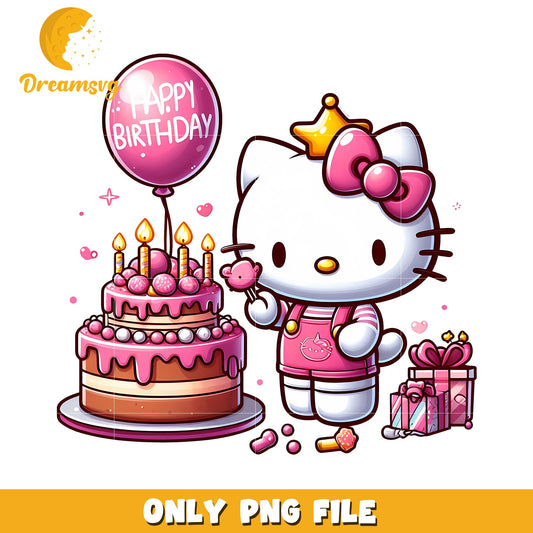 Hello Kitty Birthday PNG Cake & Gifts