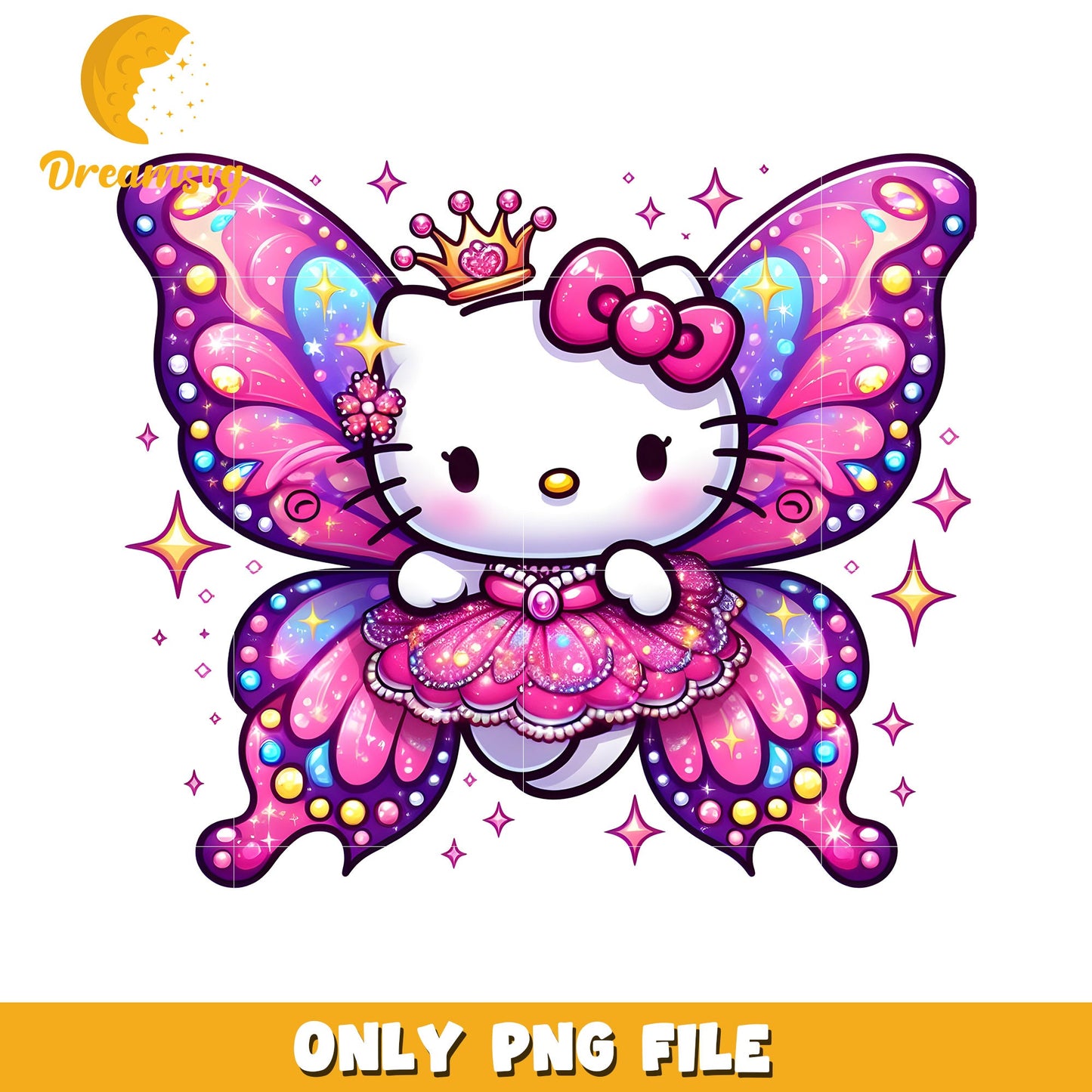 Hello Kitty Butterfly PNG Digital Art