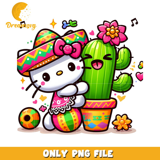 Hello Kitty Cactus PNG Fiesta Clipart