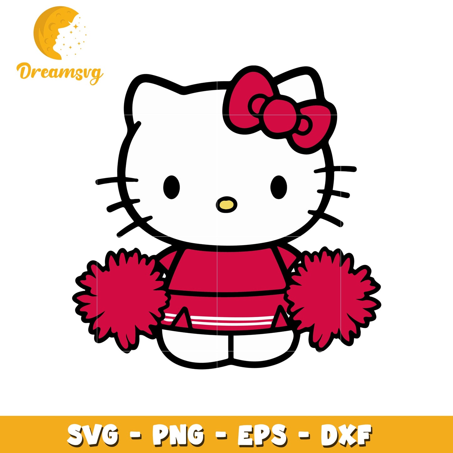Hello Kitty Cheerleader SVG Cute Design for Fans
