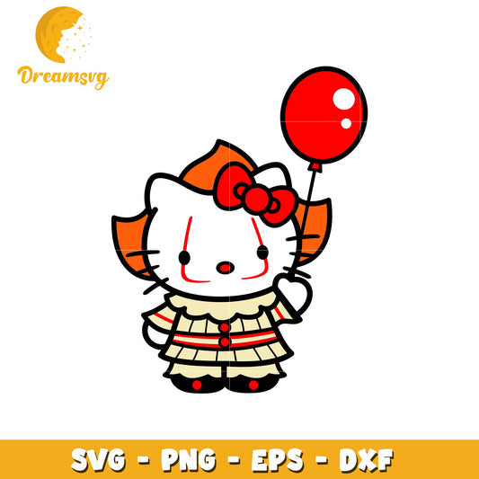 Hello Kitty Clown SVG Design for Fun Crafts and Projects