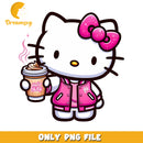 Hello Kitty Coffee PNG Cute Cartoon Image