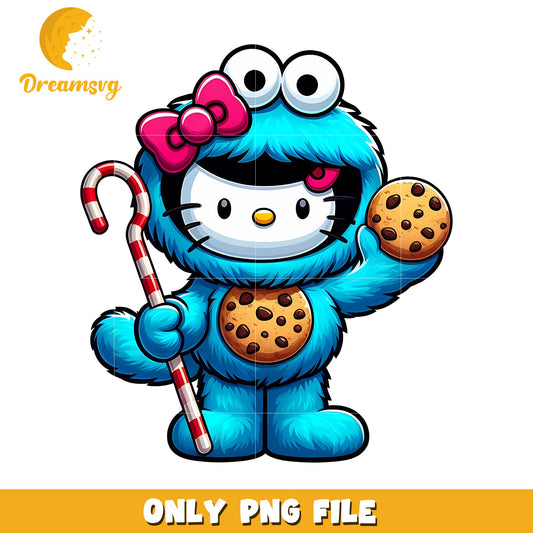 Hello Kitty Cookie Monster PNG