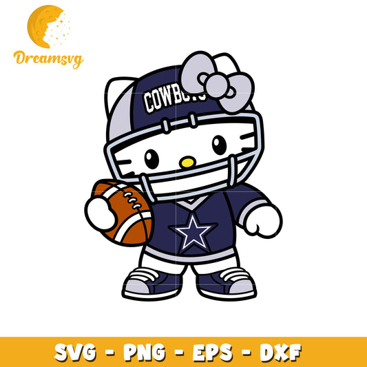 Hello Kitty Cowboys Football SVG PNG EPS DXF