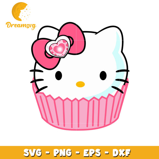 Hello Kitty Cupcake SVG PNG EPS DXF