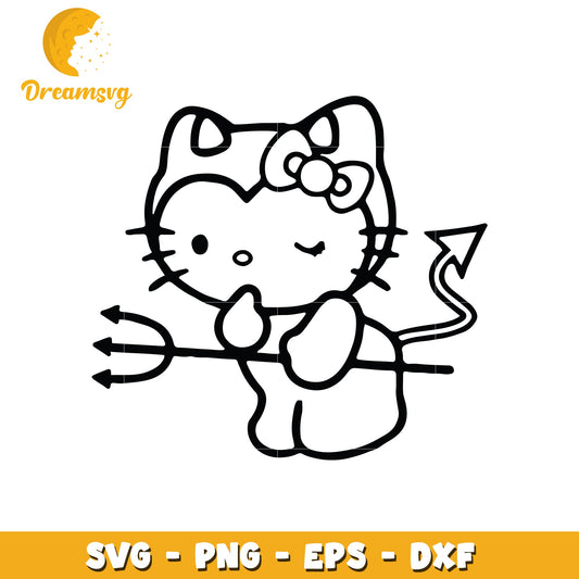 Hello Kitty Devil SVG Cut File