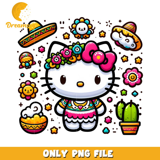 Hello Kitty Dia De Los Muertos PNG