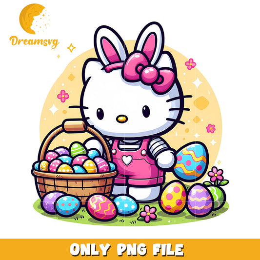 Hello Kitty Easter PNG Cute Bunny Design