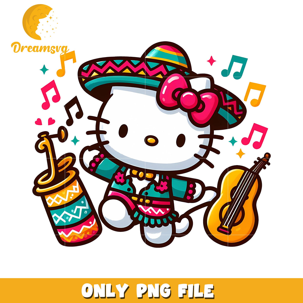 Hello Kitty Fiesta PNG Music & Fun