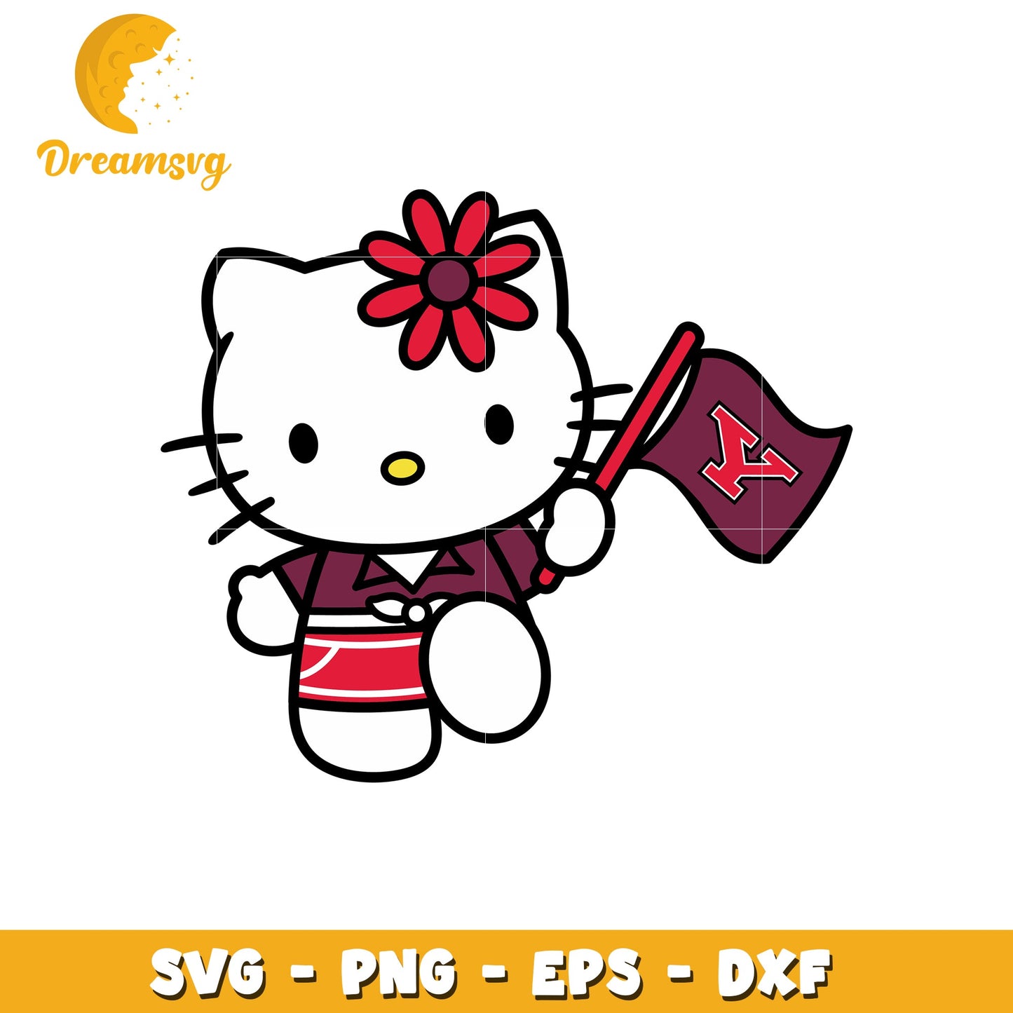 Hello Kitty Flag Design SVG for Craft Lovers