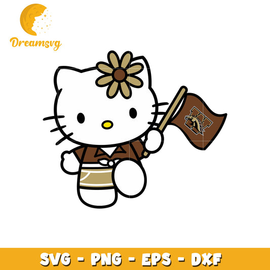 Hello Kitty Flower Flag SVG Design for Crafts