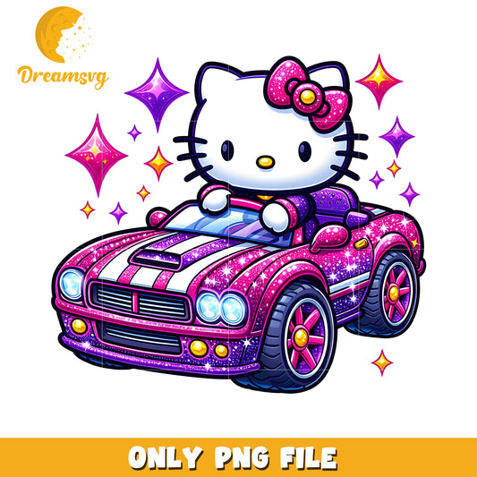 Hello Kitty Glitter Car PNG