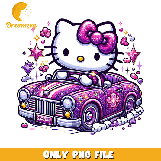 Hello Kitty Glitter Car PNG Download