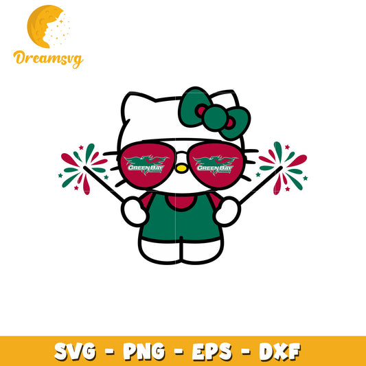 Hello Kitty Green Bay Football SVG Design File