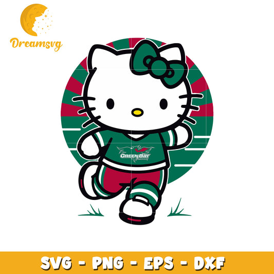 Hello Kitty Green Bay Hockey SVG Design for Fans