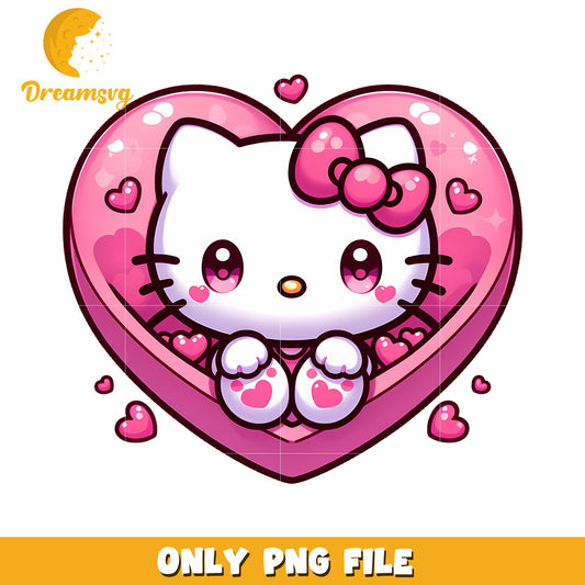 Hello Kitty Heart PNG Valentines Day Clipart