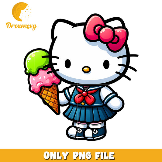 Hello Kitty Ice Cream PNG Cartoon Image