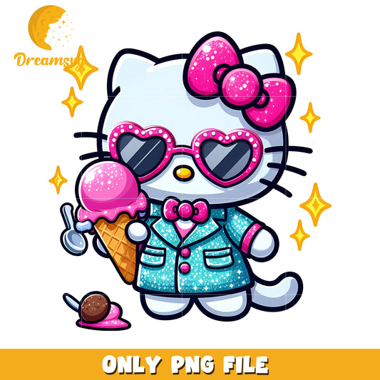 Hello Kitty Ice Cream PNG Cute Cartoon