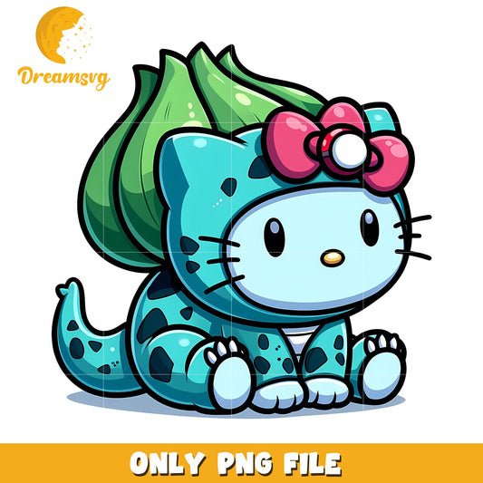 Hello Kitty Ivysaur PNG Cute Cartoon