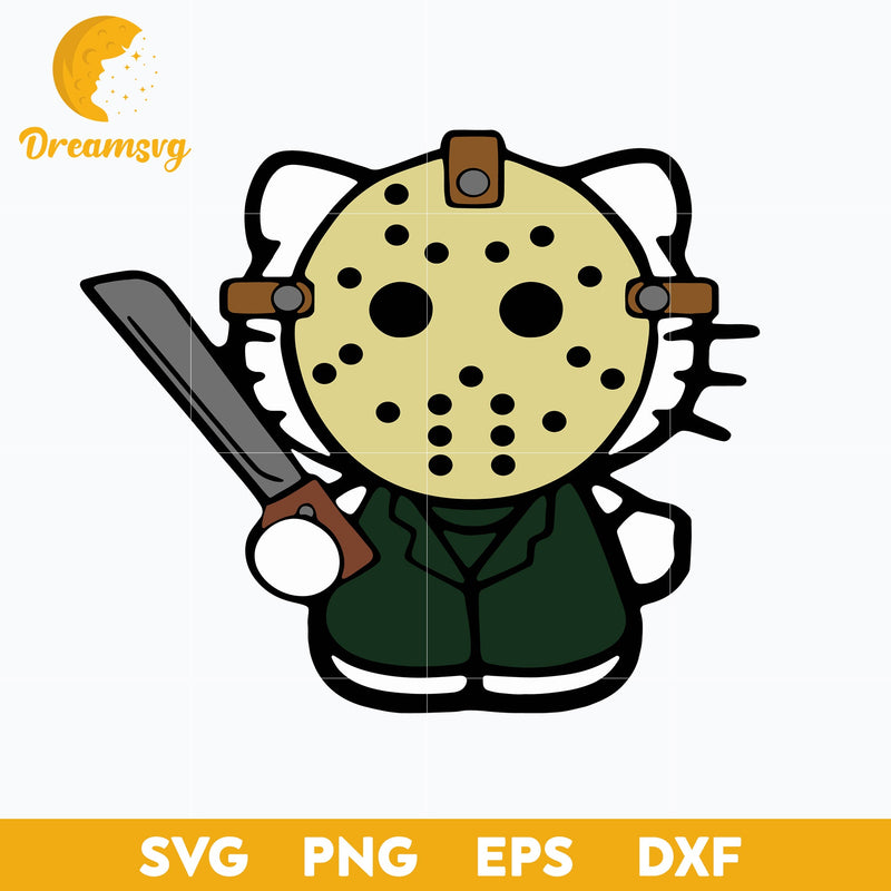 Hello Kitty Jason Svg, Hello Kitty Halloween Svg, Hello Kitty Svg, Halloween Svg, png, dxf, eps digital file.