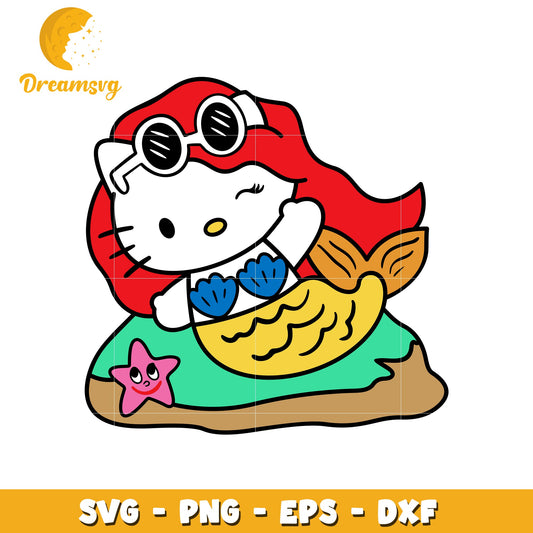 Hello Kitty Mermaid SVG PNG EPS DXF Cut File