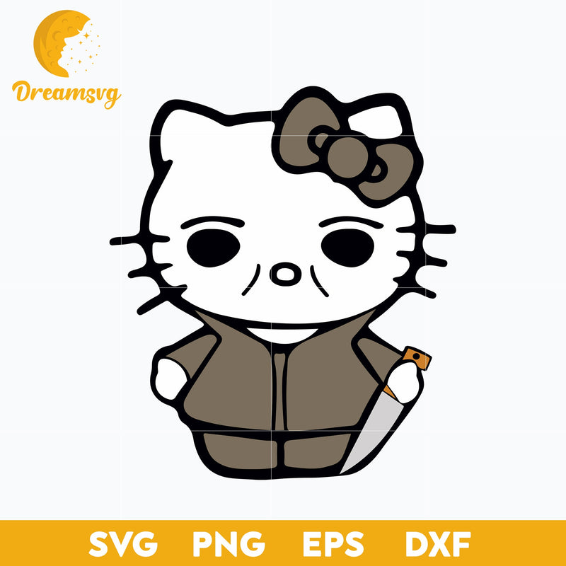 Hello Kitty Michael Myers Svg, Hello Kitty Halloween Svg, Hello Kitty Svg, Halloween Svg, png, dxf, eps digital file.