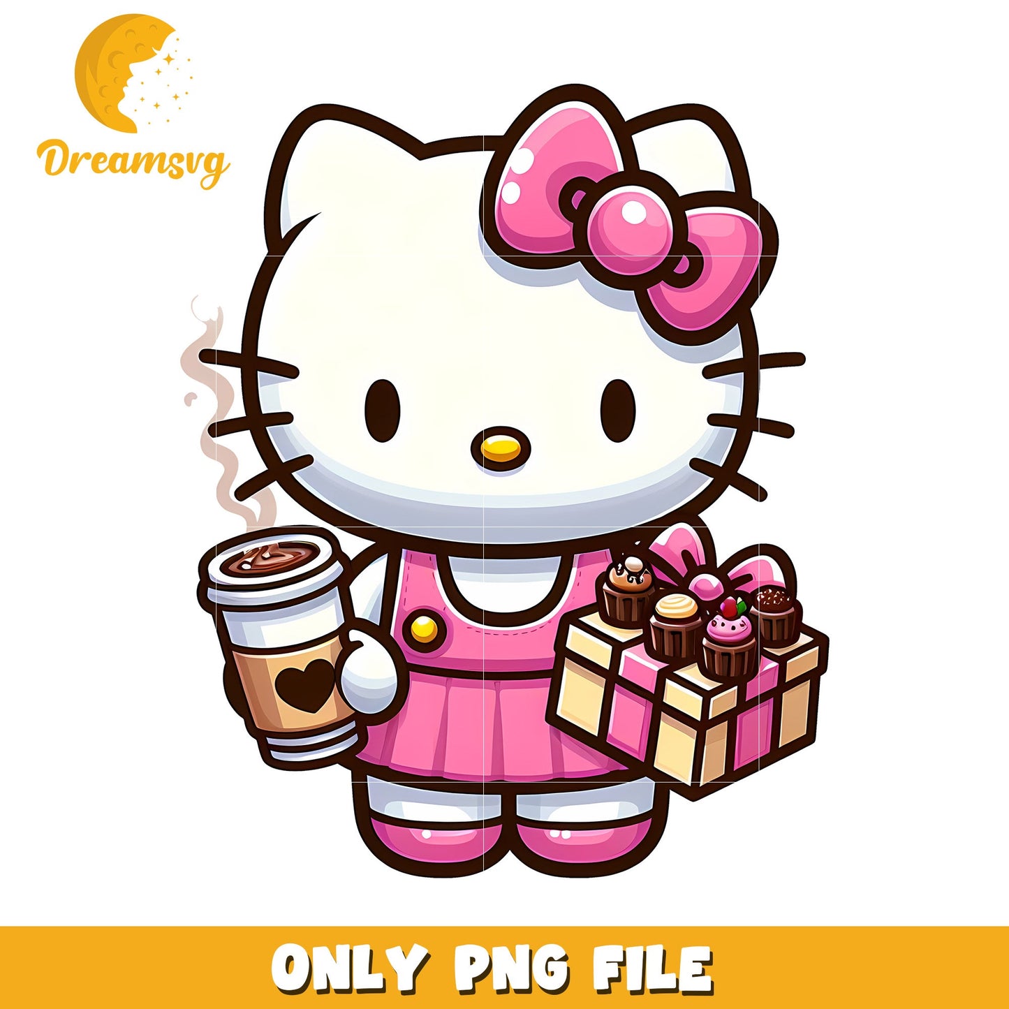 Hello Kitty PNG Coffee & Cupcakes