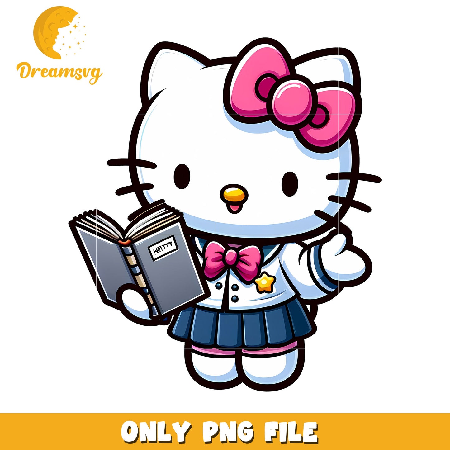 Hello Kitty PNG Schoolgirl Design
