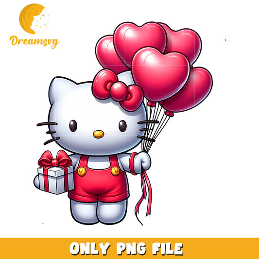 Hello Kitty PNG Valentines Day Balloons