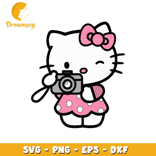 Hello Kitty Photographer SVG PNG EPS DXF