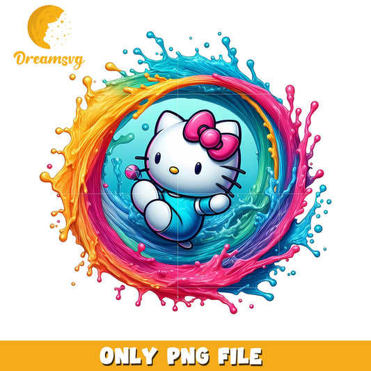 Hello Kitty Rainbow Splash PNG