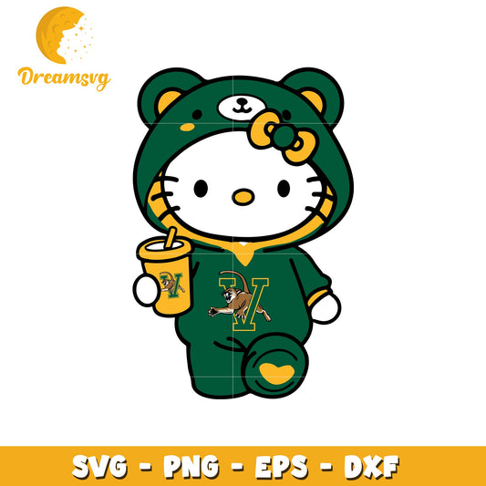 Hello Kitty SVG Design Green and Gold