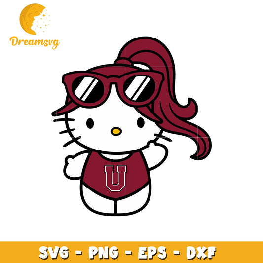 Hello Kitty SVG Design Maroon Swimsuit