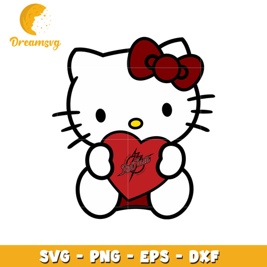 Hello Kitty SVG Design Red Flash Heart