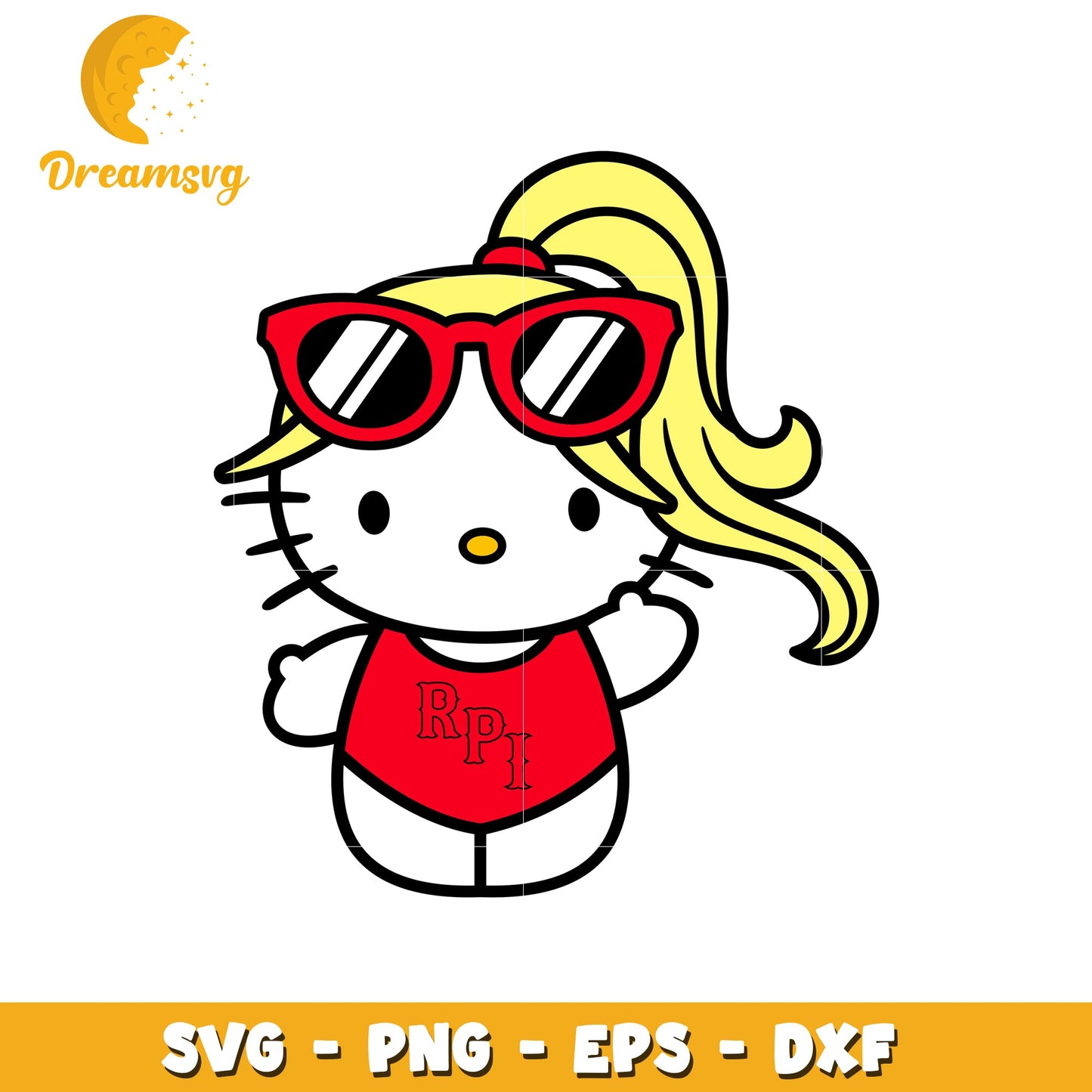 Hello Kitty SVG Design Red Swimsuit